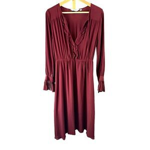 Anthropologie Atelier and Other Stories Maroon Midi Dress Sz 6 EUC  Los Angeles